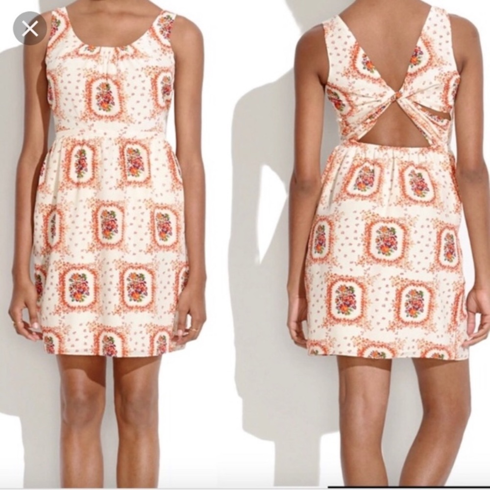Madewell - silk twist back floral print dress
